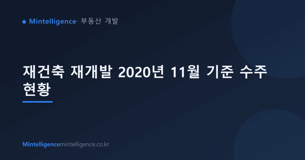재건축 재개발 2020년 11월 기준 수주 현황 대표 이미지